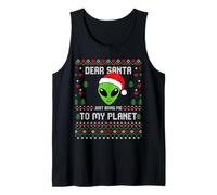 Suéter navideño Feo con Humor con Forma de ovni abducción de ovnis Camiseta sin Mangas