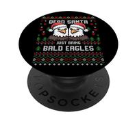 Suéter navideño Feo de Dear Santa Bald Eagles con águila PopSockets PopGrip Adhesivo
