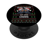 Suéter navideño Feo de Dear Santa Just Bring Crows PopSockets PopGrip Adhesivo