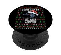 Suéter navideño Feo de Dear Santa Just Bring Crows PopSockets PopGrip Adhesivo