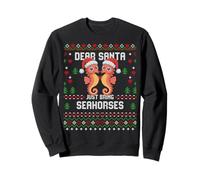 Suéter navideño Feo de Dear Santa Just Bring Seahorses Sudadera