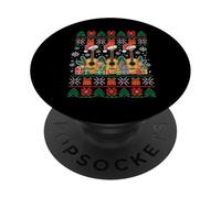 Suéter navideño Feo de Guitarra acústica PopSockets PopGrip Adhesivo