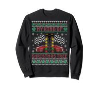 Suéter navideño feo de My Kind Of Christmas Tree Drag Racing Sudadera