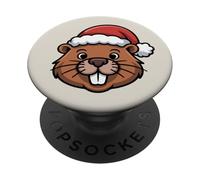 Suéter navideño Feo de Santa Beaver Beavers PopSockets PopGrip Adhesivo