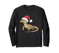 Suéter navideño Feo de Santa Savannah Monitor Lizard Manga Larga