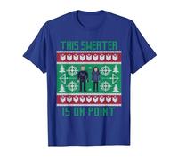 Suéter navideño Feo Marvel Hawkeye Clint Barton Kate Bishop Camiseta, Hombre, Azul Real, 3XL