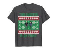 Suéter navideño Feo Marvel Hawkeye Clint Barton Kate Bishop Camiseta, Hombre, Jaspeado Oscuro, 3XL