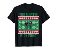 Suéter navideño Feo Marvel Hawkeye Clint Barton Kate Bishop Camiseta, Hombre, Negro, S