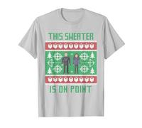 Suéter navideño Feo Marvel Hawkeye Clint Barton Kate Bishop Camiseta, Hombre, Plata, M