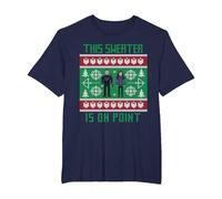 Suéter navideño Feo Marvel Hawkeye Clint Barton Kate Bishop Camiseta, Hombre Tallas Grandes, Azul Marino, 3X Alto