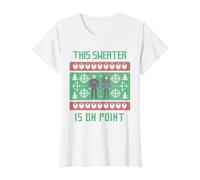 Suéter navideño Feo Marvel Hawkeye Clint Barton Kate Bishop Camiseta, Mujer, Blanco, L