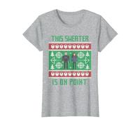 Suéter navideño Feo Marvel Hawkeye Clint Barton Kate Bishop Camiseta, Mujer, Gris Jaspeado, XS