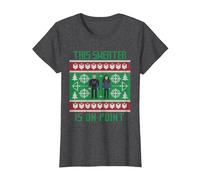Suéter navideño Feo Marvel Hawkeye Clint Barton Kate Bishop Camiseta, Mujer, Jaspeado Oscuro, S