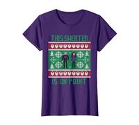 Suéter navideño Feo Marvel Hawkeye Clint Barton Kate Bishop Camiseta, Mujer, Morado, XXL