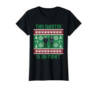 Suéter navideño Feo Marvel Hawkeye Clint Barton Kate Bishop Camiseta, Mujer, Negro, L