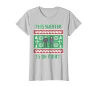 Suéter navideño Feo Marvel Hawkeye Clint Barton Kate Bishop Camiseta, Mujer, Plata, L
