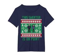 Suéter navideño Feo Marvel Hawkeye Clint Barton Kate Bishop Camiseta, Mujer Tallas Grandes, Azul Marino, 1XL Grande