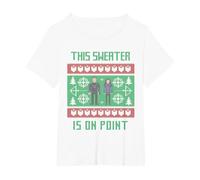 Suéter navideño Feo Marvel Hawkeye Clint Barton Kate Bishop Camiseta, Mujer Tallas Grandes, Blanco, 3XL Grande