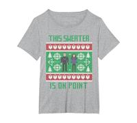 Suéter navideño Feo Marvel Hawkeye Clint Barton Kate Bishop Camiseta, Mujer Tallas Grandes, Gris Jaspeado, 5XL Grande