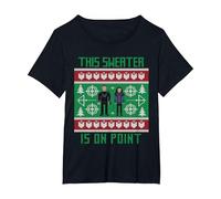 Suéter navideño Feo Marvel Hawkeye Clint Barton Kate Bishop Camiseta, Mujer Tallas Grandes, Negro, 5XL Grande
