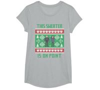 Suéter navideño Feo Marvel Hawkeye Clint Barton Kate Bishop Camiseta, Niñas, Gris Jaspeado, XS
