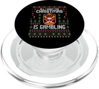 Suéter navideño Feo navideño de póker, Casino y apuestas de Las Vegas PopSockets PopGrip para MagSafe