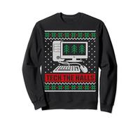 Suéter navideño feo Tech The Halls Computer Geek Sudadera