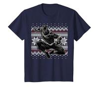 Suéter navideño Marvel Black Panther Crouch Ugly Camiseta, Niños, Azul Marino, 12 años