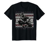 Suéter navideño Marvel Black Panther Crouch Ugly Camiseta, Niños, Negro, 8 años