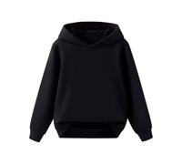 Suéter negro y grande para niños, color sólido, suéter, Negro , 5-6 años