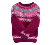 Suéter noruego para mujer invierno cálido elegante suéter de punto cuello redondo manga larga sudaderas vintage con patrón de túnica de gran tamaño ligero de gran tamaño ropa mujer otoño invierno