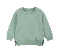 Suéter para niños pequeños Sudadera Sólido Plus Baby Color Top Coat Tops Cumpleaños Top Top, verde, 4-5 años