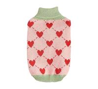 Suéter para perro pequeño, ropa cálida, suéter para mascotas, suéter de cuello alto, gato, ropa de cachorro, punto de corazón para clima frío