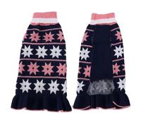 Suéter para perro, vestido de Halloween, cuello alto, suéter de punto con agujero para correa, suéter cálido para otoño e invierno, lindo colgador de ropa para mascotas para armario (azul marino, XS)