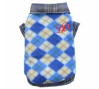 Suéter para perros de forro polar azul a cuadros de DoggyDolly