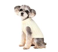 Suéter para perros pequeños, ropa de invierno para cachorros, cuello alto, Schnauzer, chihuahua, pug, disfraz para mascotas (blanco, XL)
