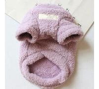 Suéter Polar de Doble Capa Cálido para Invierno, Ropa Perro de Color Liso para Gatos y Perros con Lazo para Correa(Purple,XX-Large)