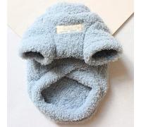 Suéter Polar de Doble Capa Cálido para Invierno, Ropa Perro de Color Liso para Gatos y Perros con Lazo para Correa(Blue,Medium)