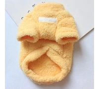 Suéter Polar de Doble Capa Cálido para Invierno, Ropa Perro de Color Liso para Gatos y Perros con Lazo para Correa(Yellow,Medium)