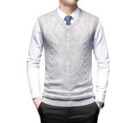 Suéter Sin Mangas para Hombre, Chaleco Clásico Informal De Cuello En V Sin Mangas para Hombre, Chaleco De Mezcla De Lana con Diseño De Rombos, Chaleco De Negocios del Oeste, Jersey De Punto, Cami