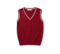 Suéter sin Mangas para Hombre y Mujer, Chaleco con Cuello en V, Estilo Preppy, Estudiantes, niños y niñas, Jersey de Punto clásico de Primavera, Chaleco Retro de Moda Coreana