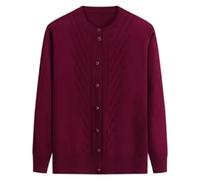 Suéter Tipo Cárdigan De Mujer - Cárdigan con Cuello Redondo, Suéter, Abrigos para Mujer, Otoño, Mediana Edad, Camisa Tejida, Suéter De Moda, Tops Informales, Estilo B, 3XL