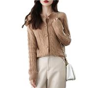 Suéter Tipo Cárdigan Tejido De Lana con Botones Y Manga Larga para Mujer