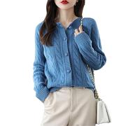 Suéter Tipo Cárdigan Tejido De Lana con Botones Y Manga Larga para Mujer