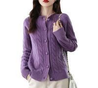 Suéter Tipo Cárdigan Tejido De Lana con Botones Y Manga Larga para Mujer