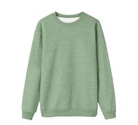 Suéter universitario para mujer, una sudadera informal de moda de color sólido, con hombros descubiertos, cuello redondo, manga larga, para mujer E Girl, Verde claro., M