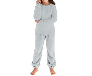 Suéter y pantalón de Punto Manga Larga Holgados acogedores para niñas otoño e Invierno, Conjuntos bebés niños.