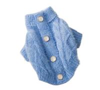 Suéteres cálidos de otoño e invierno, suéteres de punto de felpa para gatos, gatitos, perros pequeños, ropa de dos patas, suéter para perro (XS, azul)