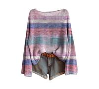 Suéteres, Chalecos y Sudaderas de Mujer Vintage con Estampado Floral Bohemio. Suéter Tejido Elegante con Cuello Redondo y Mangas Largas. Sudaderas con Diseño de Túnica de Gran Tamaño. Ropa de Moda y