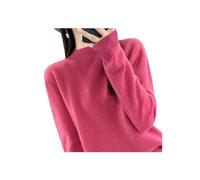 Suéteres de Cachemira para Las Mujeres, Jersey de Cachemira Suave, Cuello Redondo Jersey Caliente, Medio Cuello Alto suéteres de Manga (L (55-62.5 KG),Rose Red)